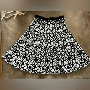 Philosophy Black & White Cat Print Full Skirt